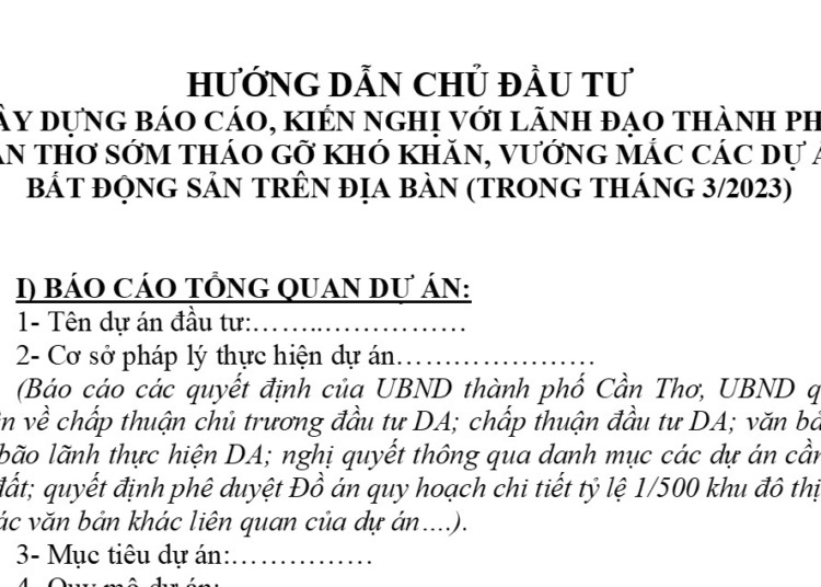 Hướng Dẫn Chủ Đầu Tư